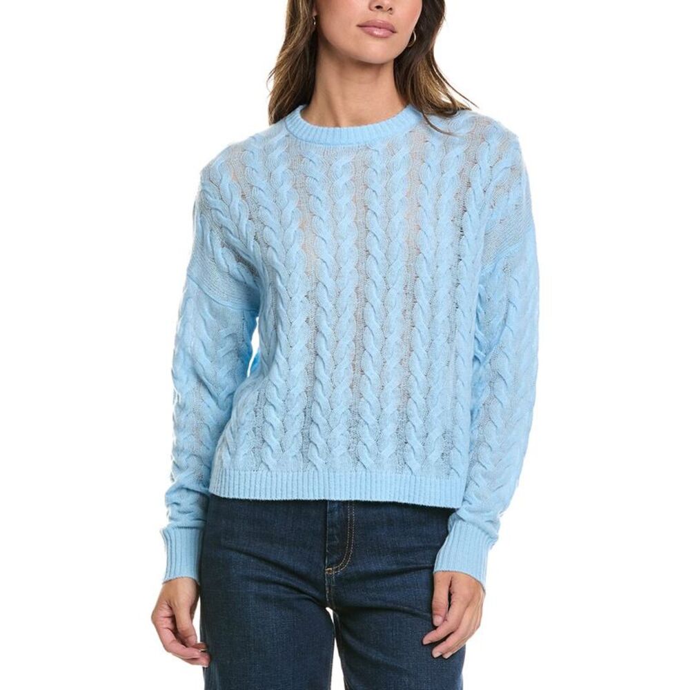 Alashan Cashmere Womens  Marni Cable Cashmere Sweater, Blue